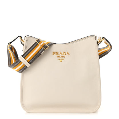 Prada Vitello Daino Hobo Messenger Bag White 1 of 15