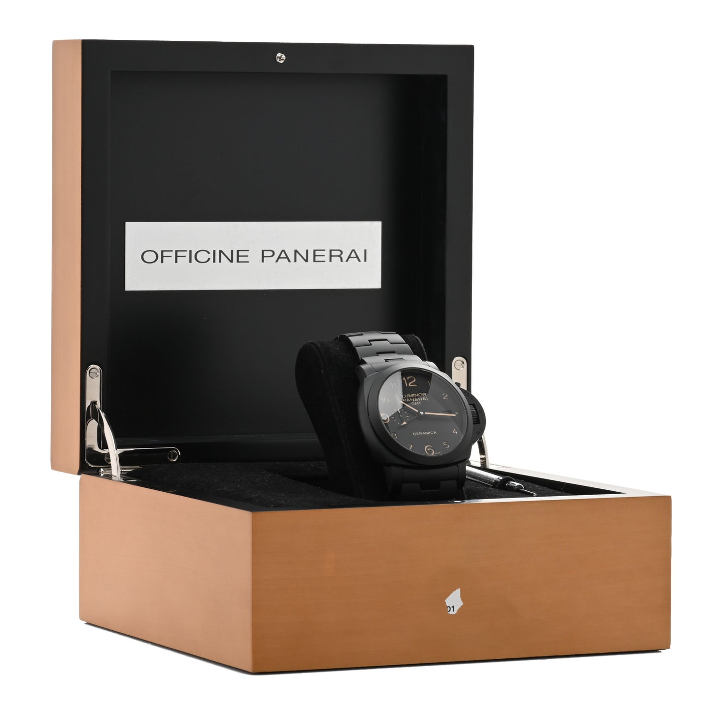Titanium Ceramic 44mm Luminor Marina 1950 3 Days GMT Tuttonero Automatic Watch Black PAM00438