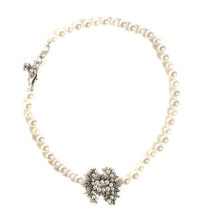 Chanel Pearl CC Short Necklace Silver 1 of 6