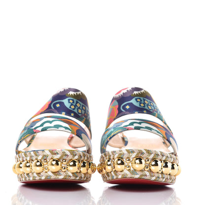 Christian Louboutin Satin Wallpaper Janitag 60 Platform Sandals 36 Charlotte 2 of 8