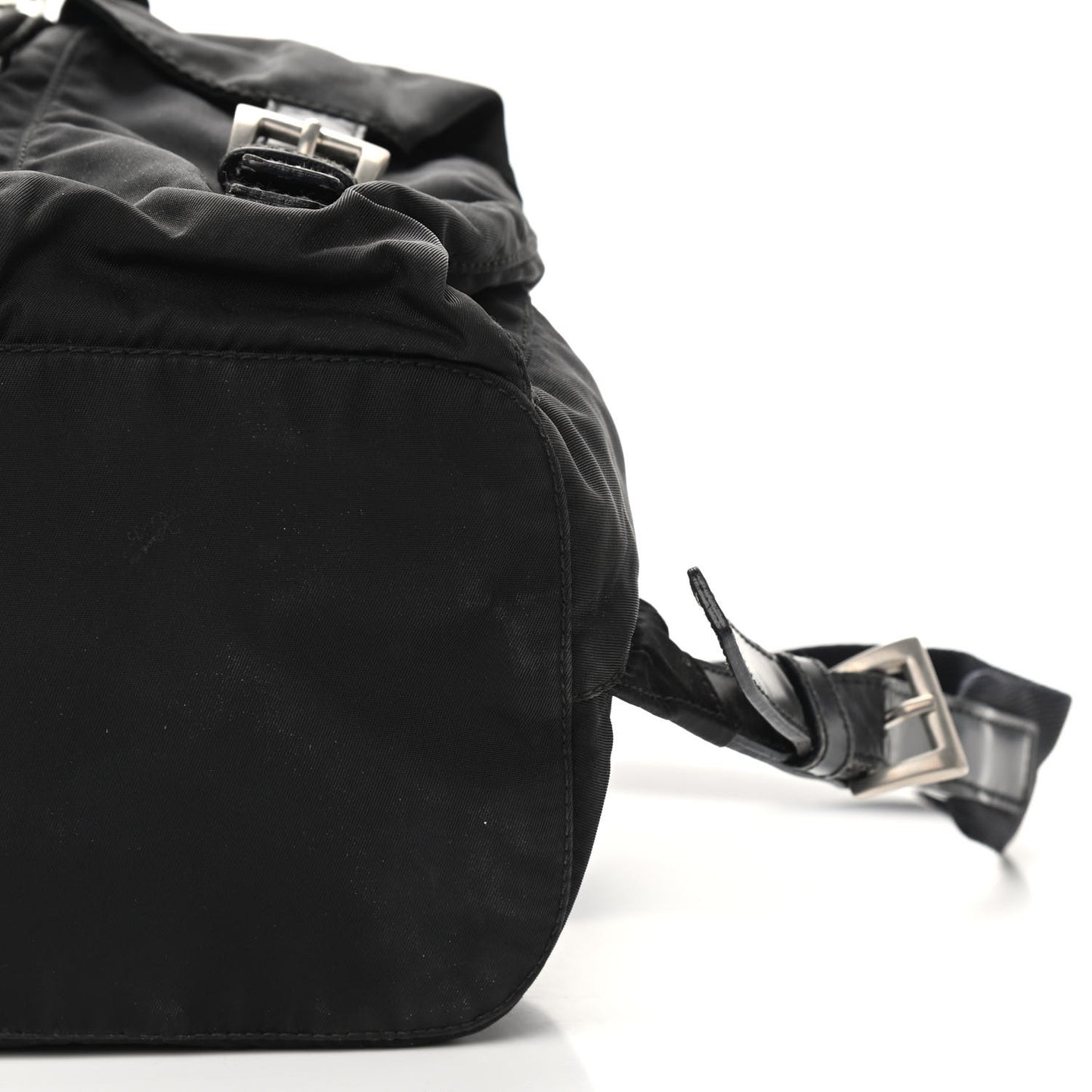 Nylon Vela Double Buckle Backpack Black