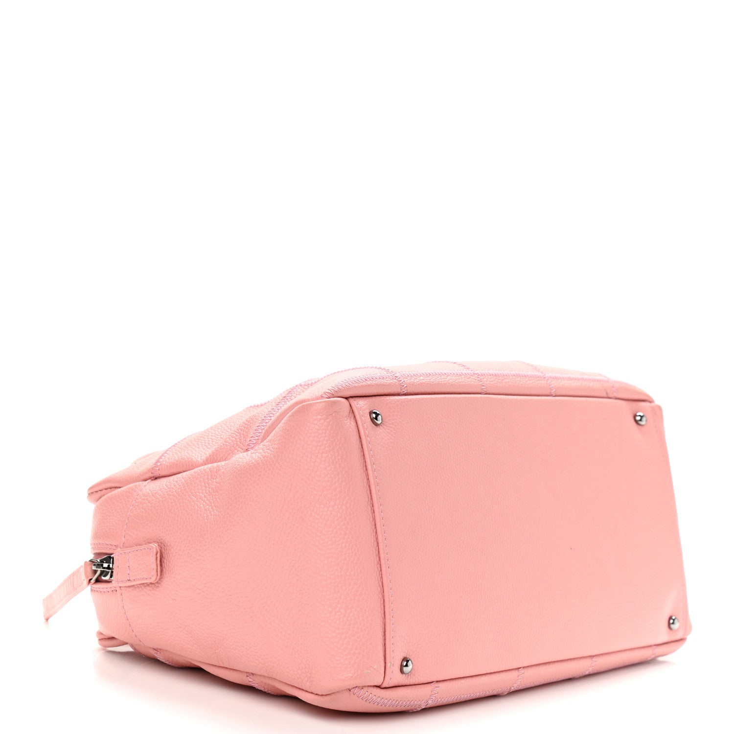 Chanel Caviar Square Stitched Bowler Pink 4 of 10
