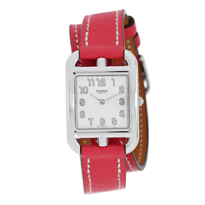 Hermes Stainless Steel Chevre Mysore 23mm Cape Cod Double Tour Quartz Watch Bougainvillier 1 of 5