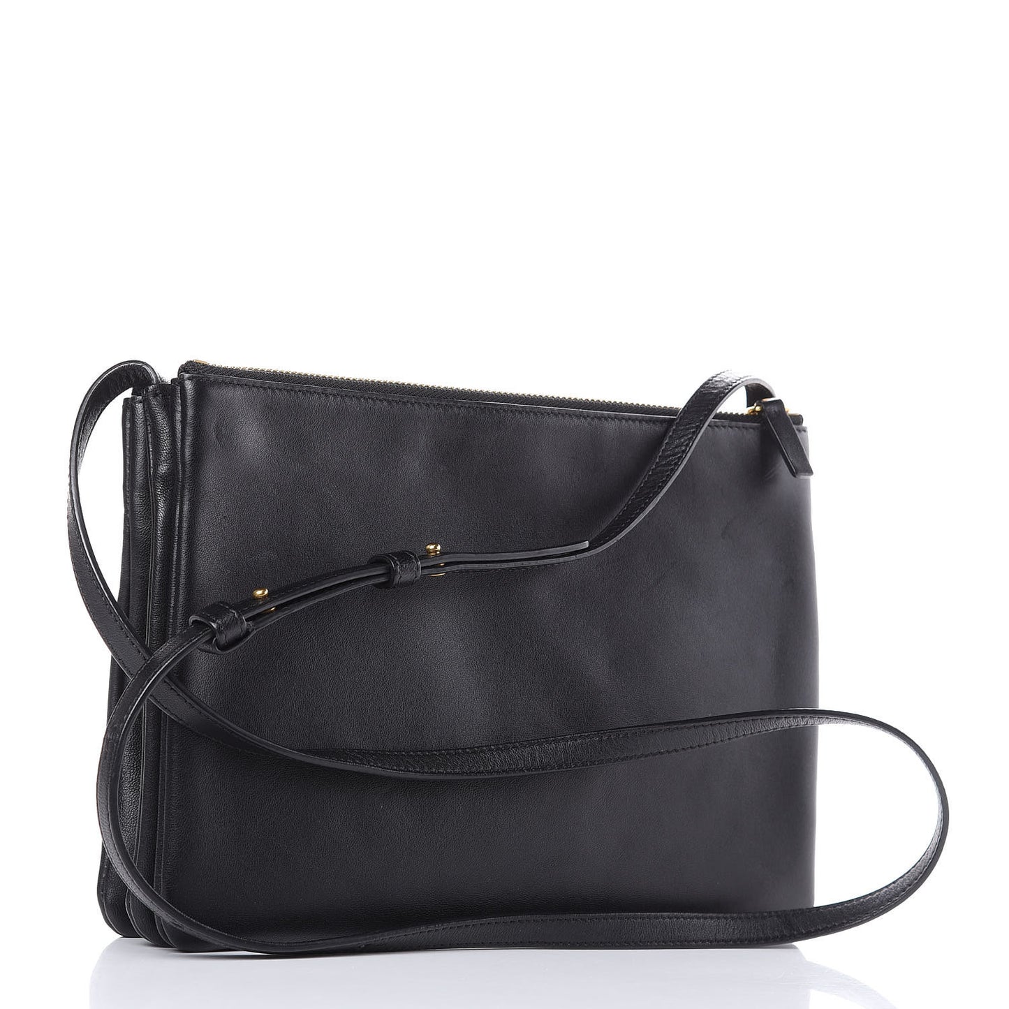 Lambskin Large Trio Crossbody Bag Black
