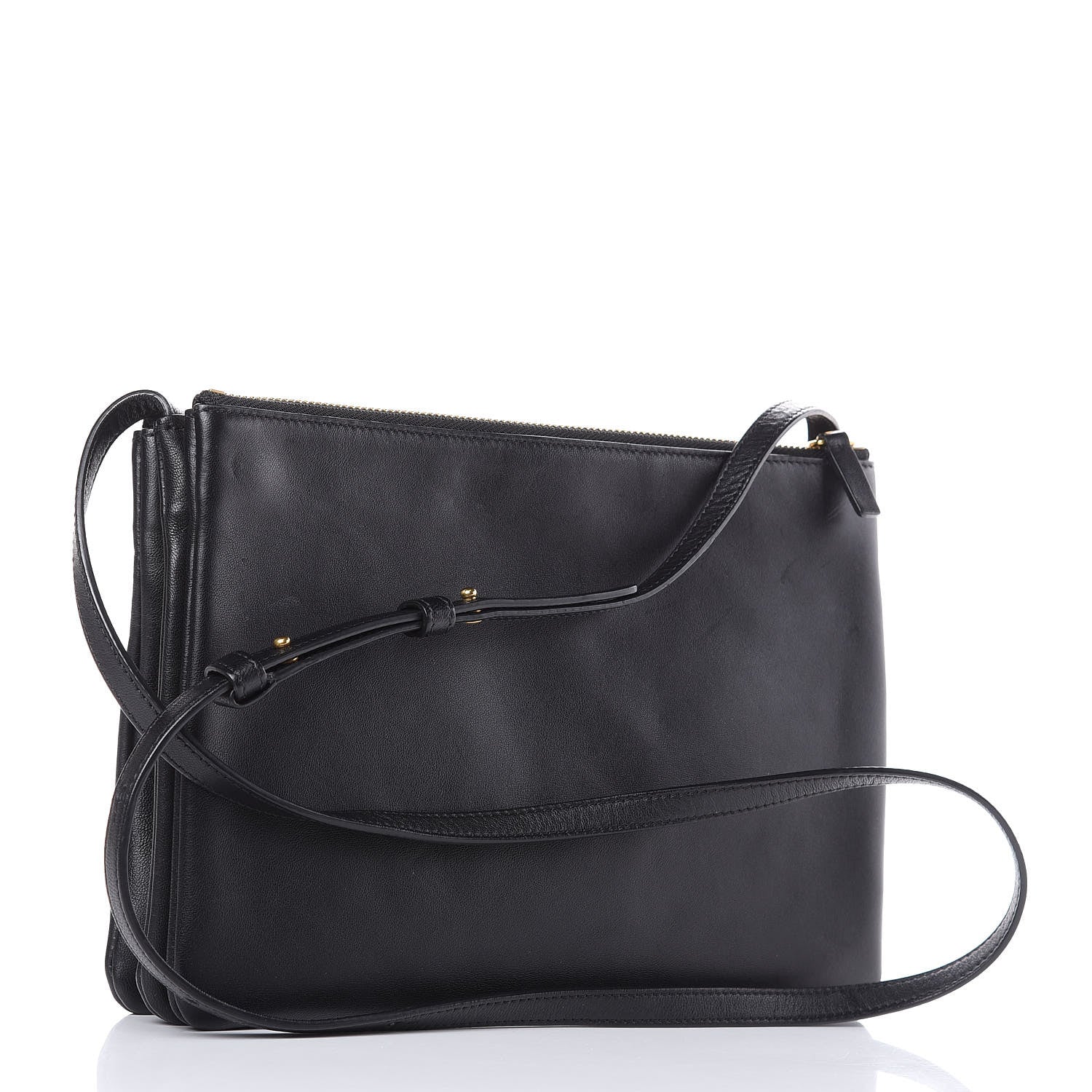 Celine Lambskin Large Trio Crossbody Bag Black 3 of 12