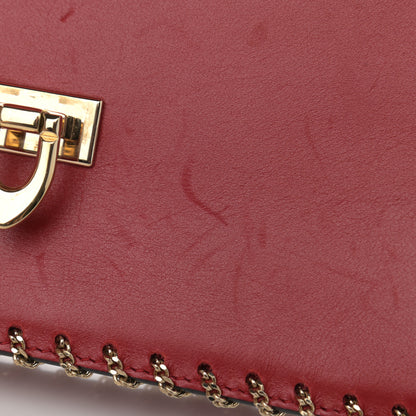 Valentino Garavani Vitello Groumette Small Rockstud Demilune Shoulder Bag Rosso Valentino 12 of 13
