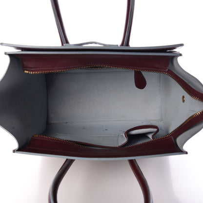 Celine Palmelato Micro Luggage Burgundy Azur Blue 18 of 23