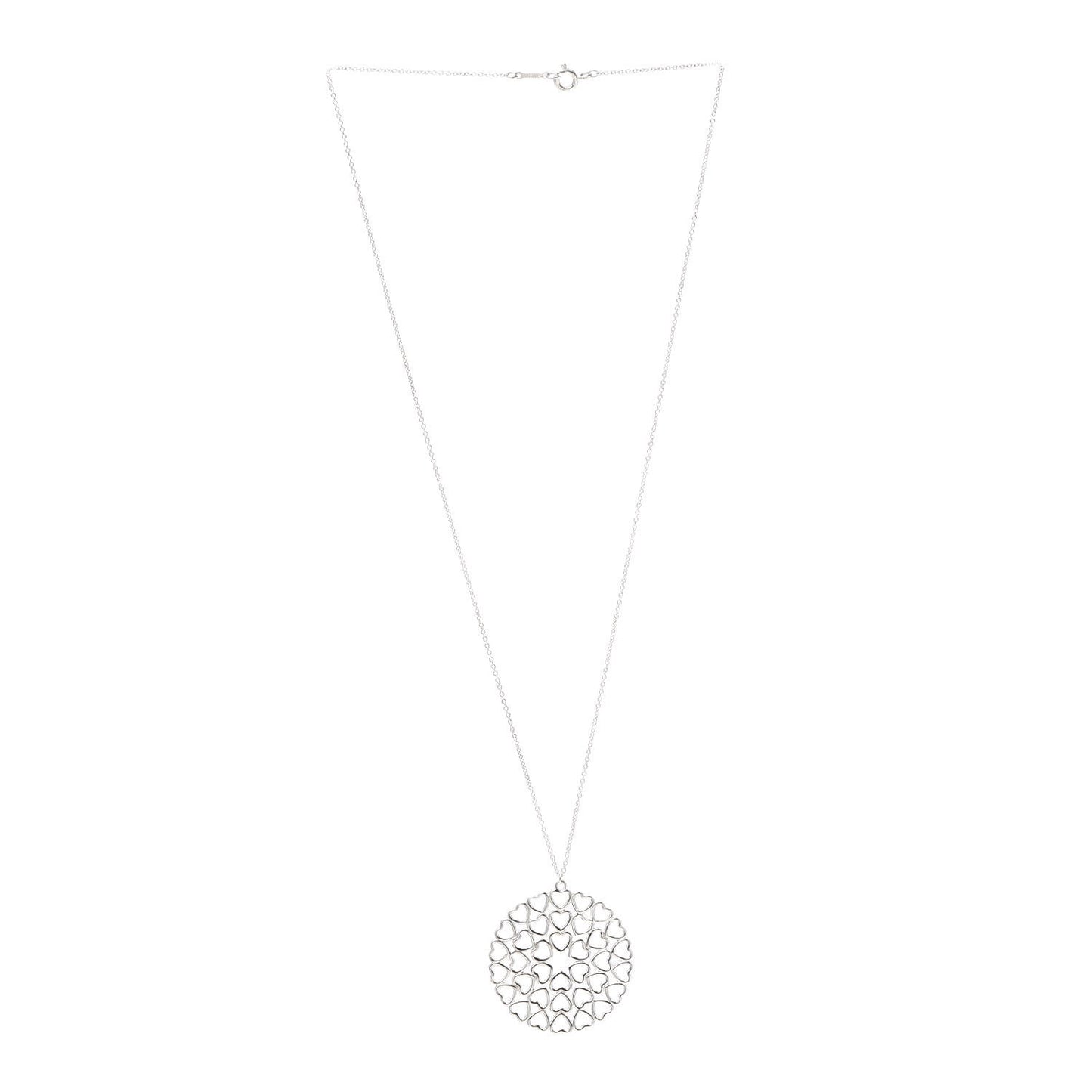 Sterling Silver Paloma Picasso Crown of Hearts Medallion Pendant Necklace
