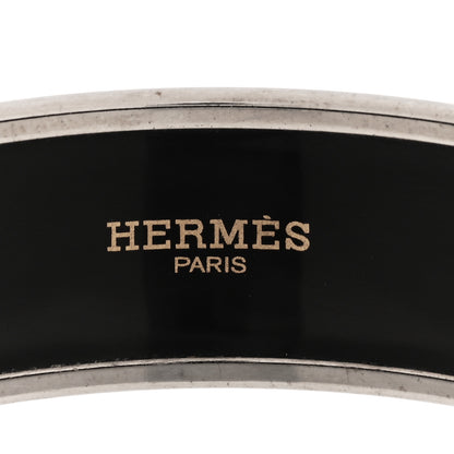 Hermes Enamel Printed Wide Balcons du Guadalquivir Bracelet 70 Black 4 of 4
