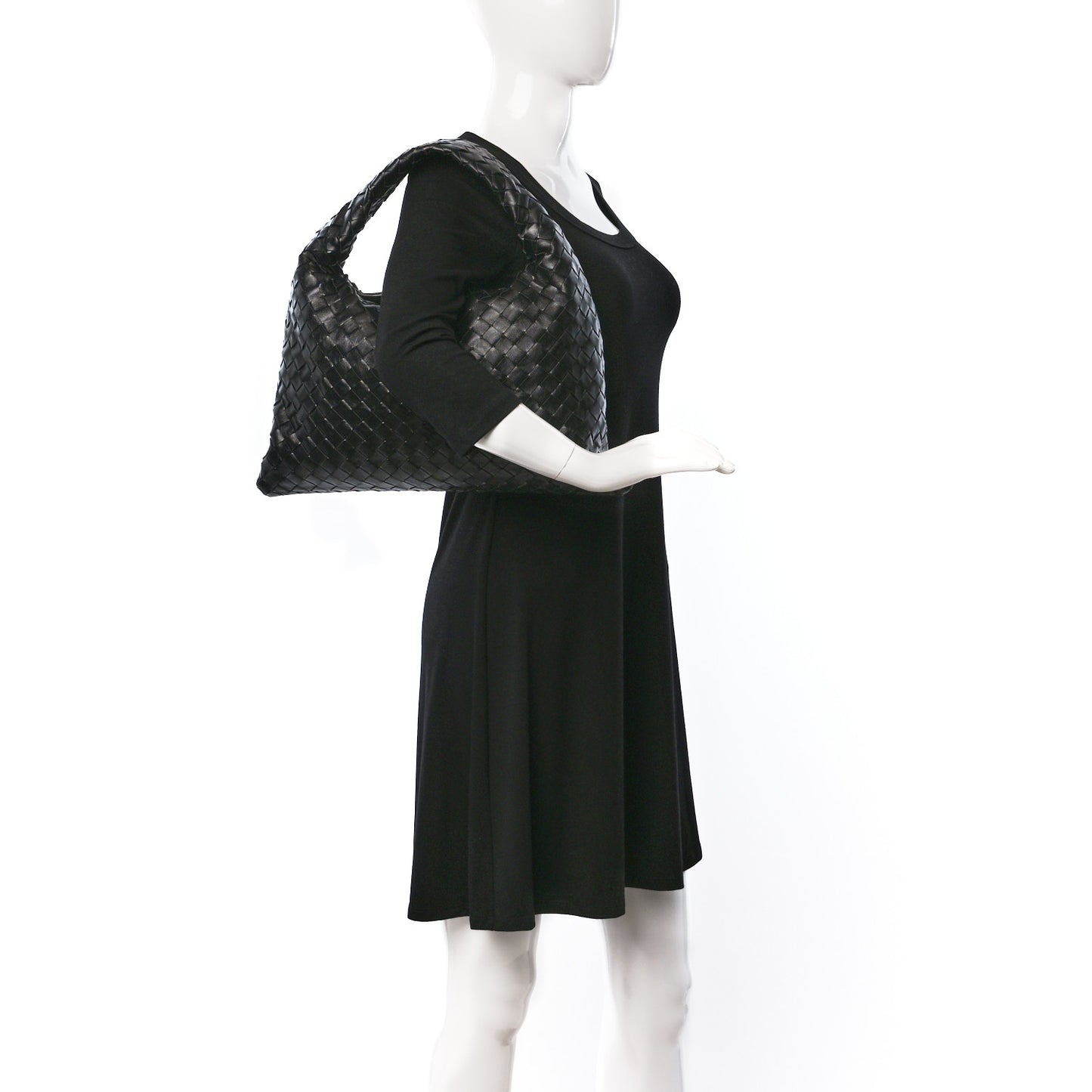 Calfskin Intrecciato Small Hop Black