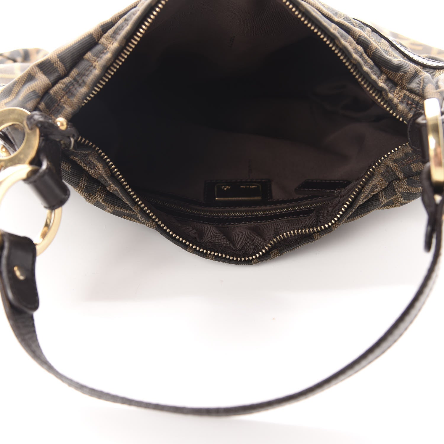 Fendi Zucca Cuoio Lucido Chef Hobo Tobacco Moro 4 of 10