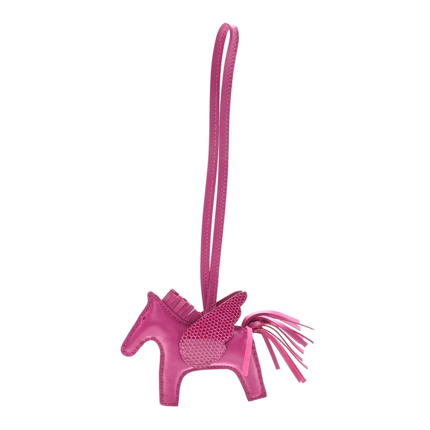 Milo Lambskin Lizard Touch Grigri Rodeo Pegase Horse Bag Charm PM Rose Poupre