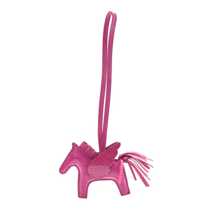 Hermes Milo Lambskin Lizard Touch Grigri Rodeo Pegase Horse Bag Charm PM Rose Poupre 1 of 5