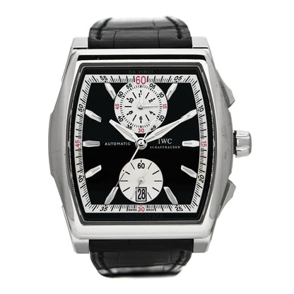 IWC Stainless Steel Alligator 43mm Da Vinci Chronograph Automatic Watch Black IW376403 1 of 5
