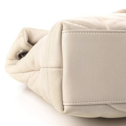 Saint Laurent Lambskin Quilted Small Loulou Puffer Monogram Chain Satchel Blanc Vintage 6 of 11