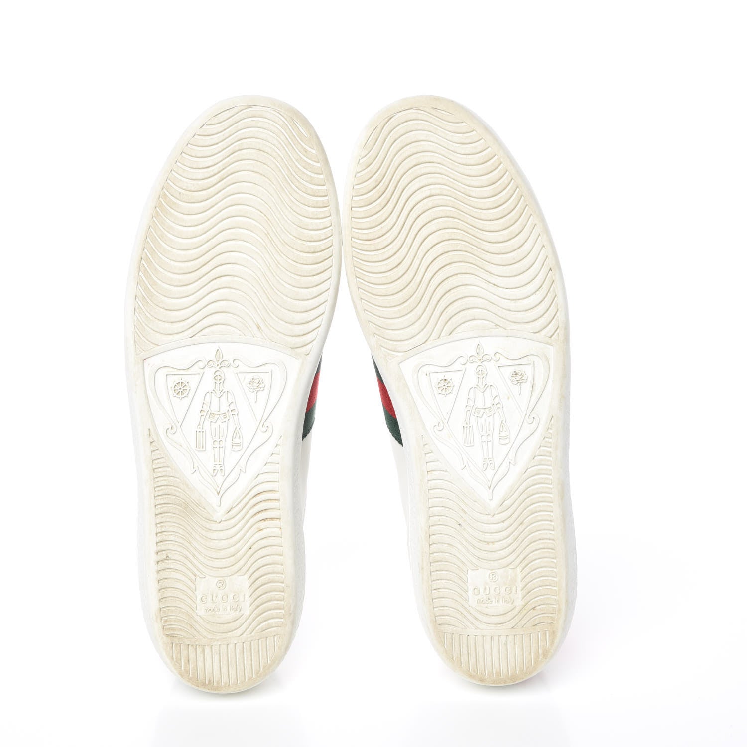 Gucci Calfskin Ayers Bee Embroidered Womens Ace Sneakers 37.5 White Green 7 of 16