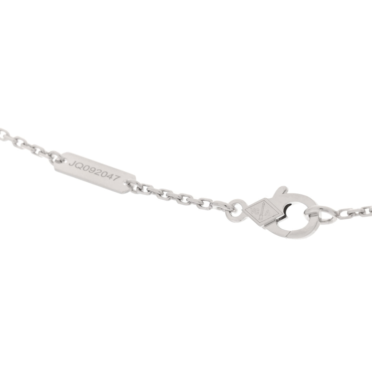 Van Cleef & Arpels 18K White Gold Mother Of Pearl Vintage Alhambra Pendant Necklace 4 of 6