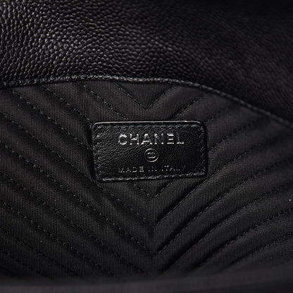 Chanel Calfskin Chevron Quilted Small Envelope Clutch Black 6 of 9
