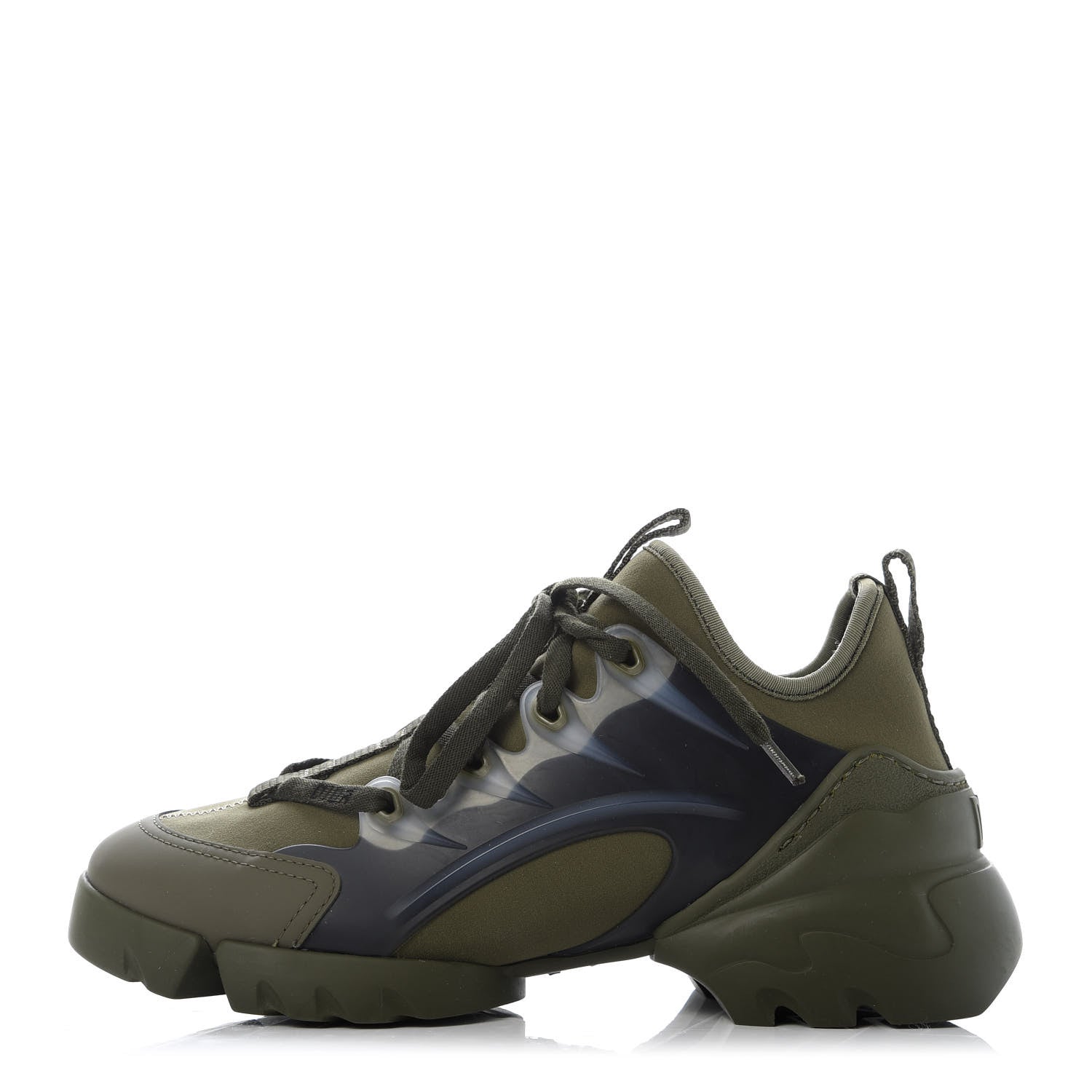 Christian Dior Neoprene Rubber Womens D-Connect Sneakers 35 Kaki 1 of 9