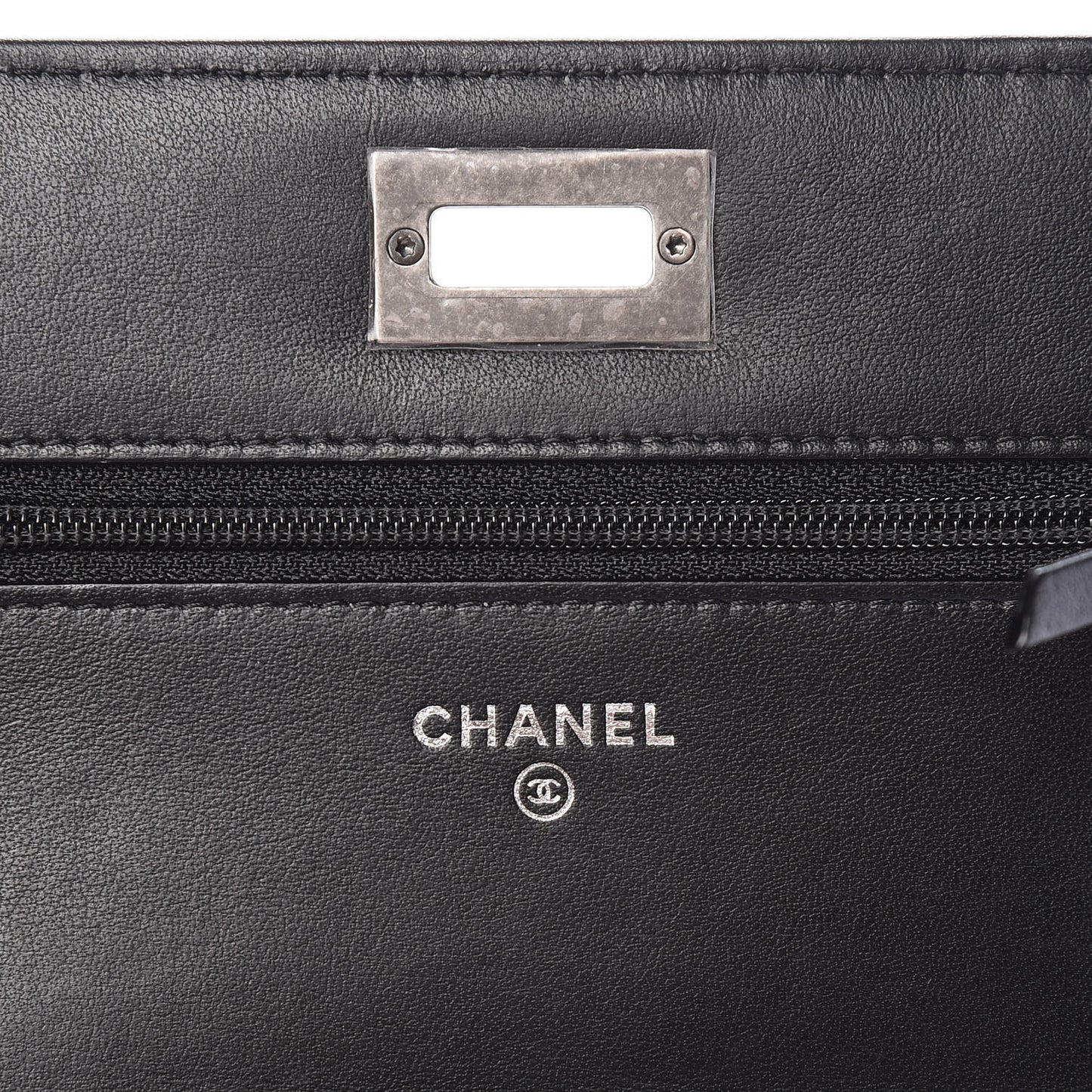 Aged Calfskin Chevron Quilted Reissue Wallet On Chain WOC Black