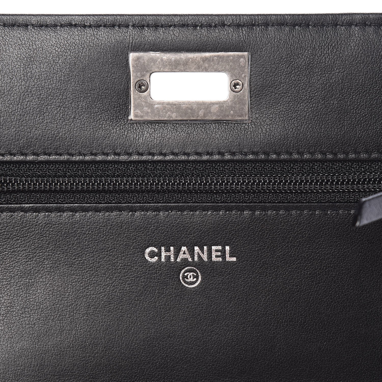 Chanel Aged Calfskin Chevron Quilted Reissue Wallet On Chain WOC Black 6 of 12