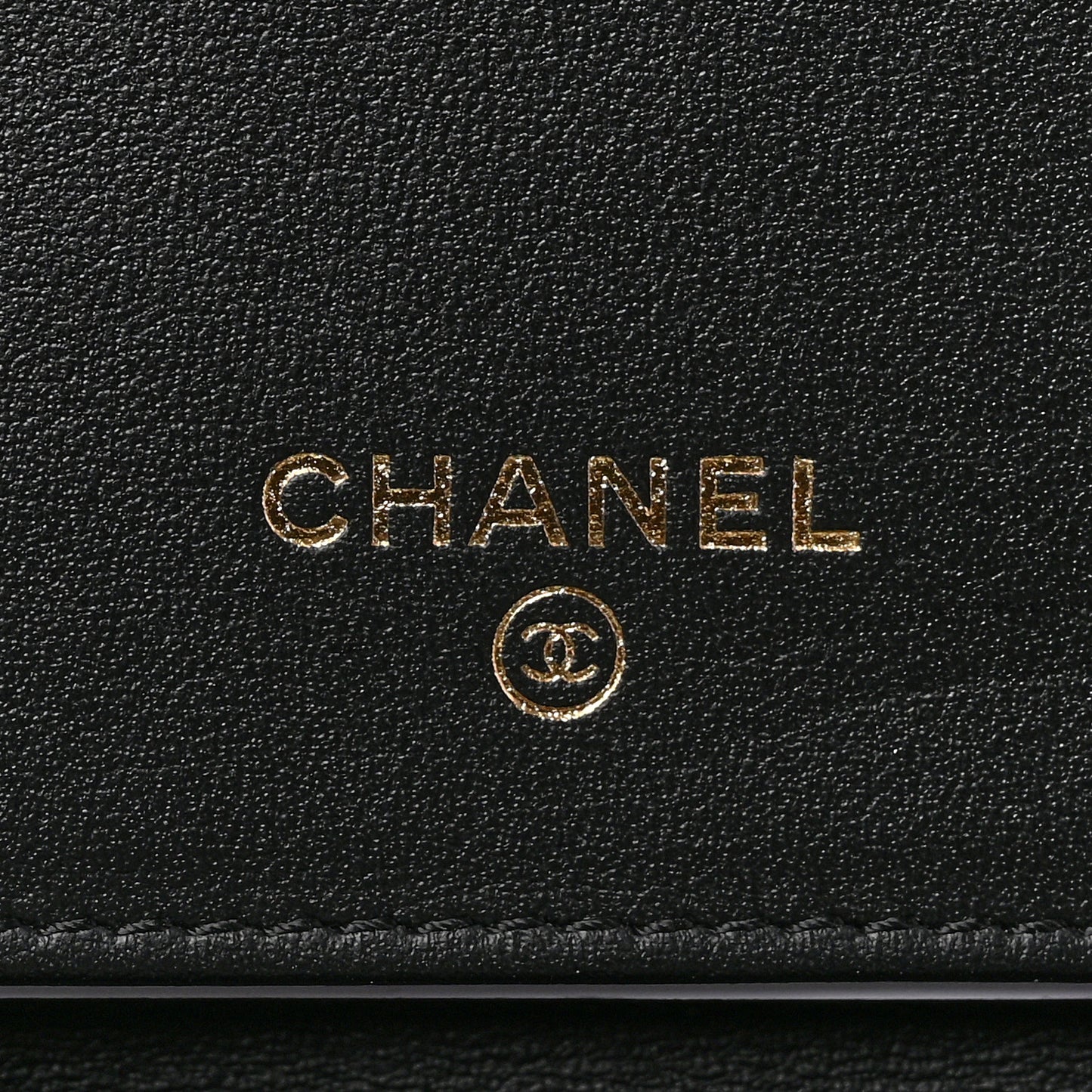 Shiny Calfskin Quilted Flap Wallet Black