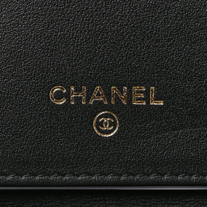 Chanel Shiny Calfskin Quilted Flap Wallet Black 5 of 7