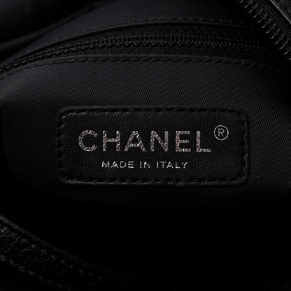 Chanel Coated Canvas Quilted Small Paris Biarritz Tote Black 6 of 10