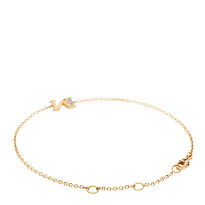 David Yurman 18K Yellow Gold Diamond Initial M Chain Bracelet 2 of 5