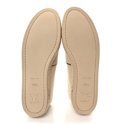 Louis Vuitton Canvas Postcard Espadrille Flats 38.5 Ecru 5 of 9