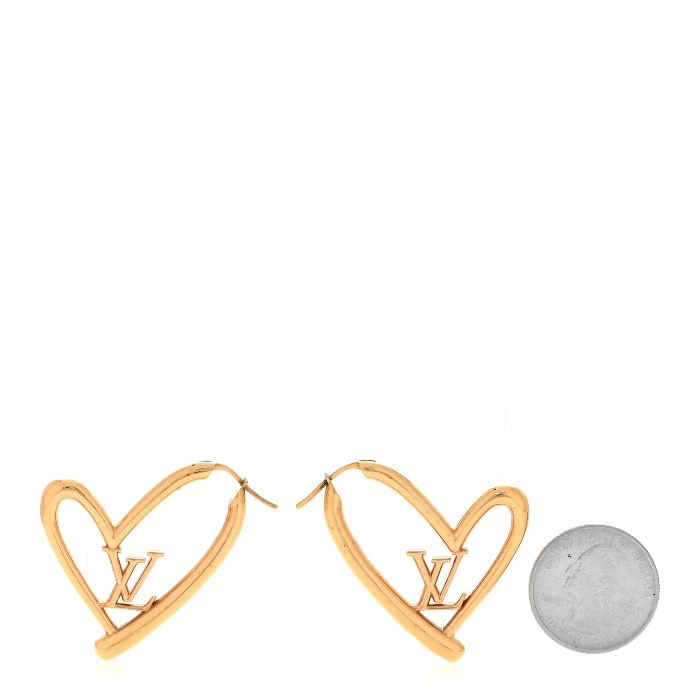 Metal Fall In Love Hoop Earrings GM Gold
