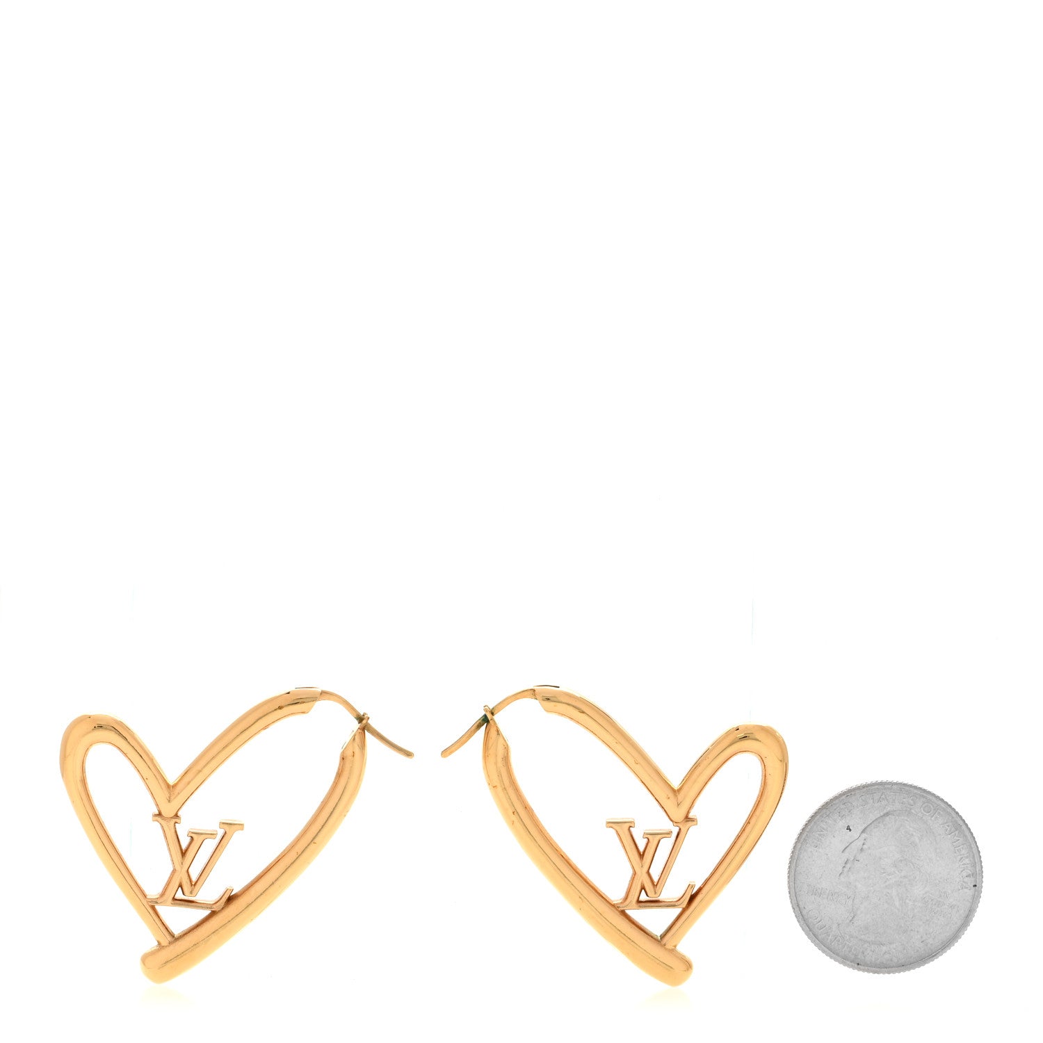 Louis Vuitton Metal Fall In Love Hoop Earrings GM Gold 2 of 5