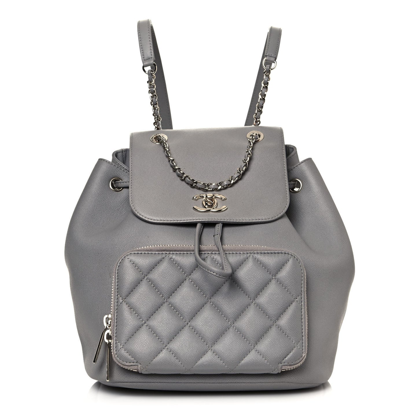 Caviar Quilted Business Affinity Backpack Grey
