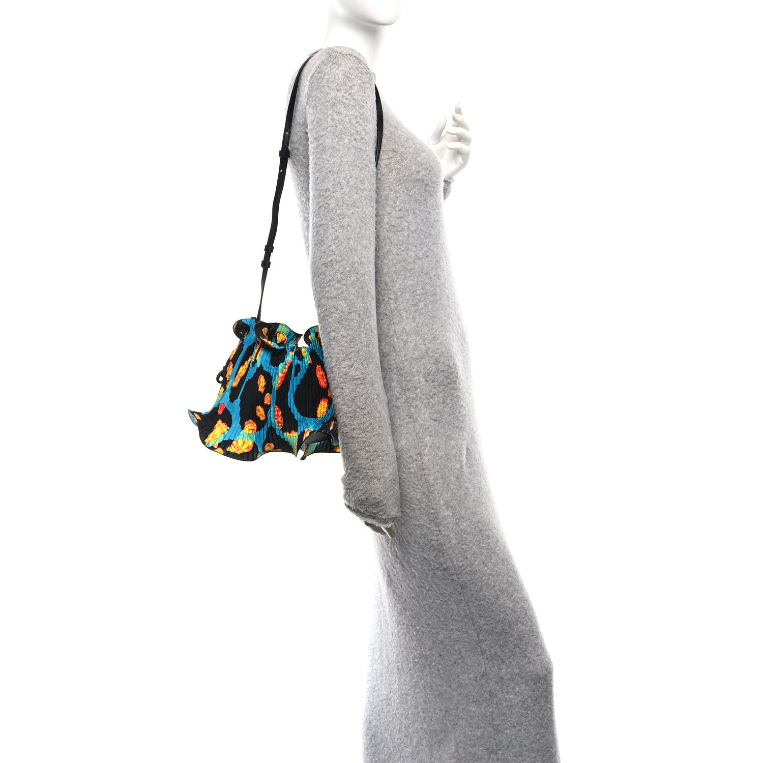 Loewe X PAULA'S IBIZA Satin Printed Mini Shell Flamenco Knot Shoulder Bag Black Multicolor 2 of 10