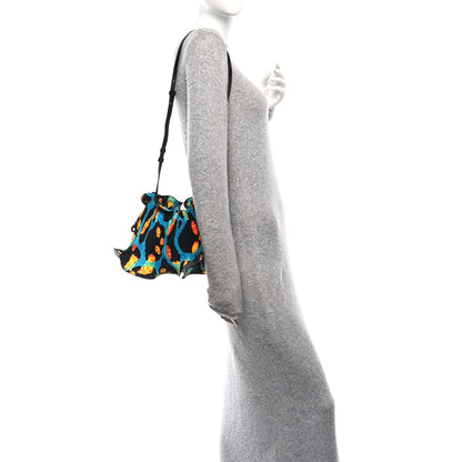 Loewe X PAULA'S IBIZA Satin Printed Mini Shell Flamenco Knot Shoulder Bag Black Multicolor 2 of 10