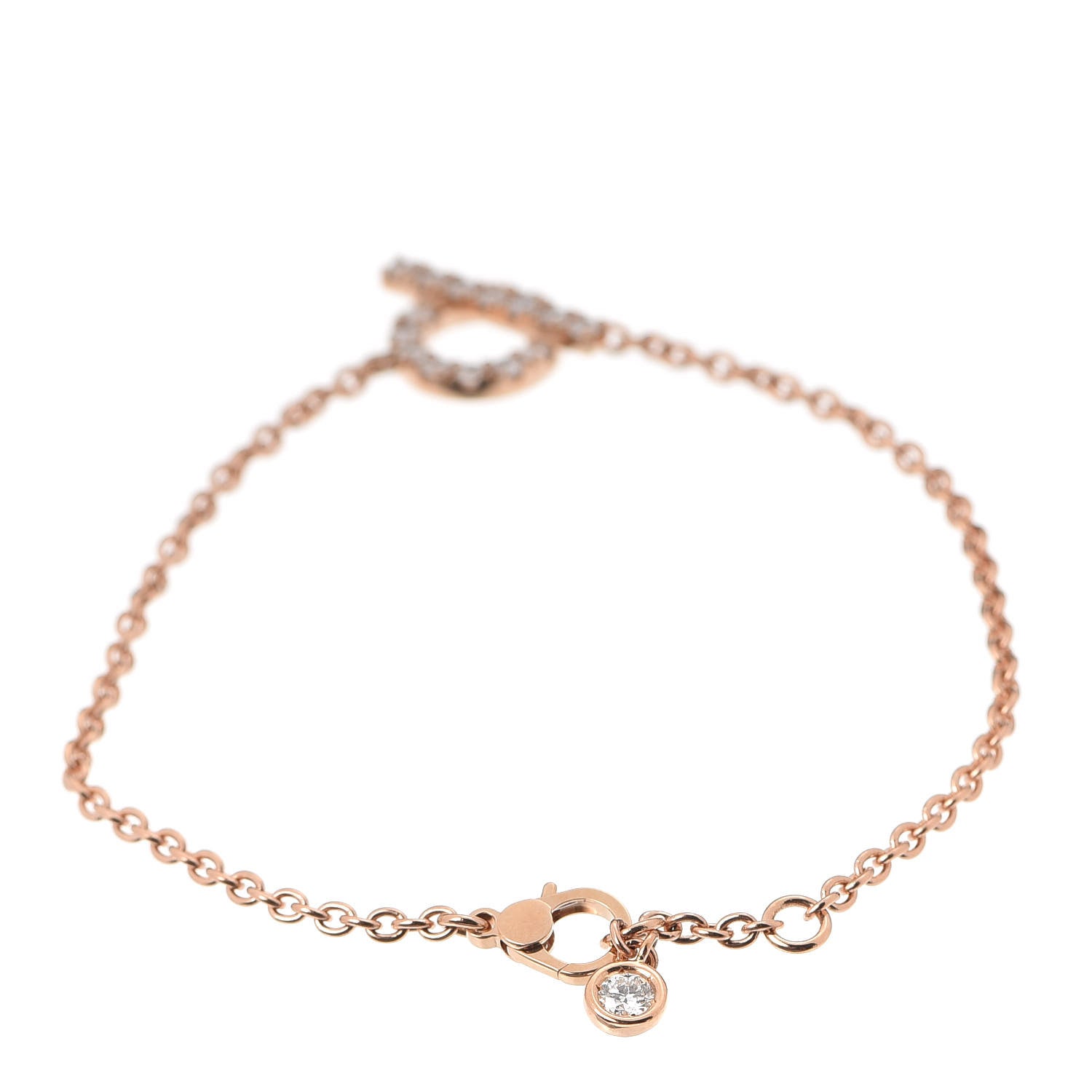 Hermes 18K Rose Gold Diamond Finesse Bracelet ST 3 of 5