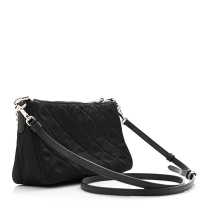 Prada Nylon Tessuto Impuntu Quilted Crossbody Bag Black 3 of 10