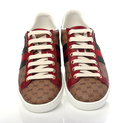 Gucci X DORAEMON Mini Vintage GG Supreme Monogram Web Womens Ace Sneakers 35.5 Beige Cherry Red 5 of 11