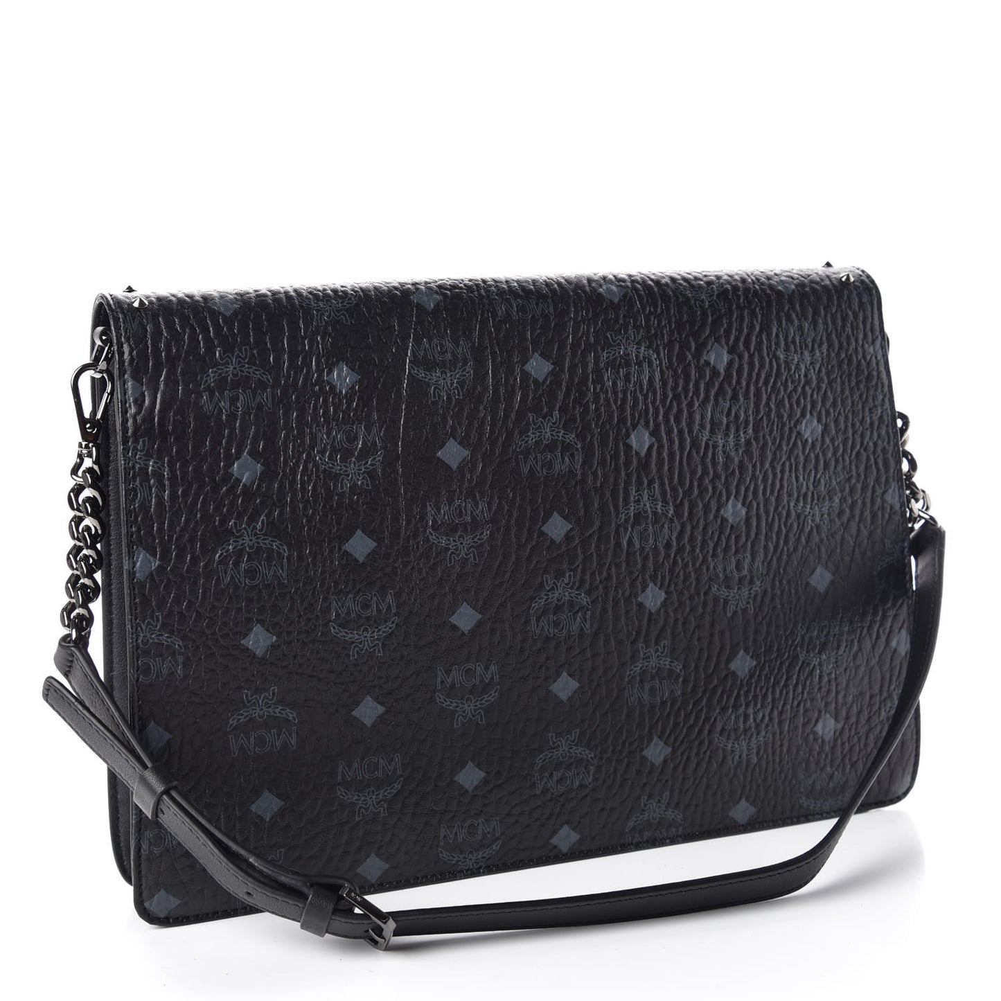 Visetos Mixed Media Large Patricia Convertible Crossbody Black