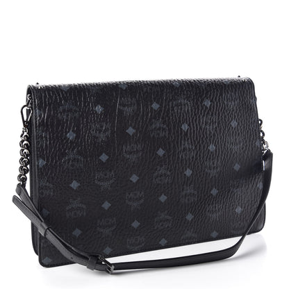 MCM Visetos Mixed Media Large Patricia Convertible Crossbody Black 3 of 9