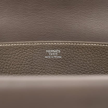 Hermes Taurillon Clemence Halzan 31 GM Etain 6 of 13