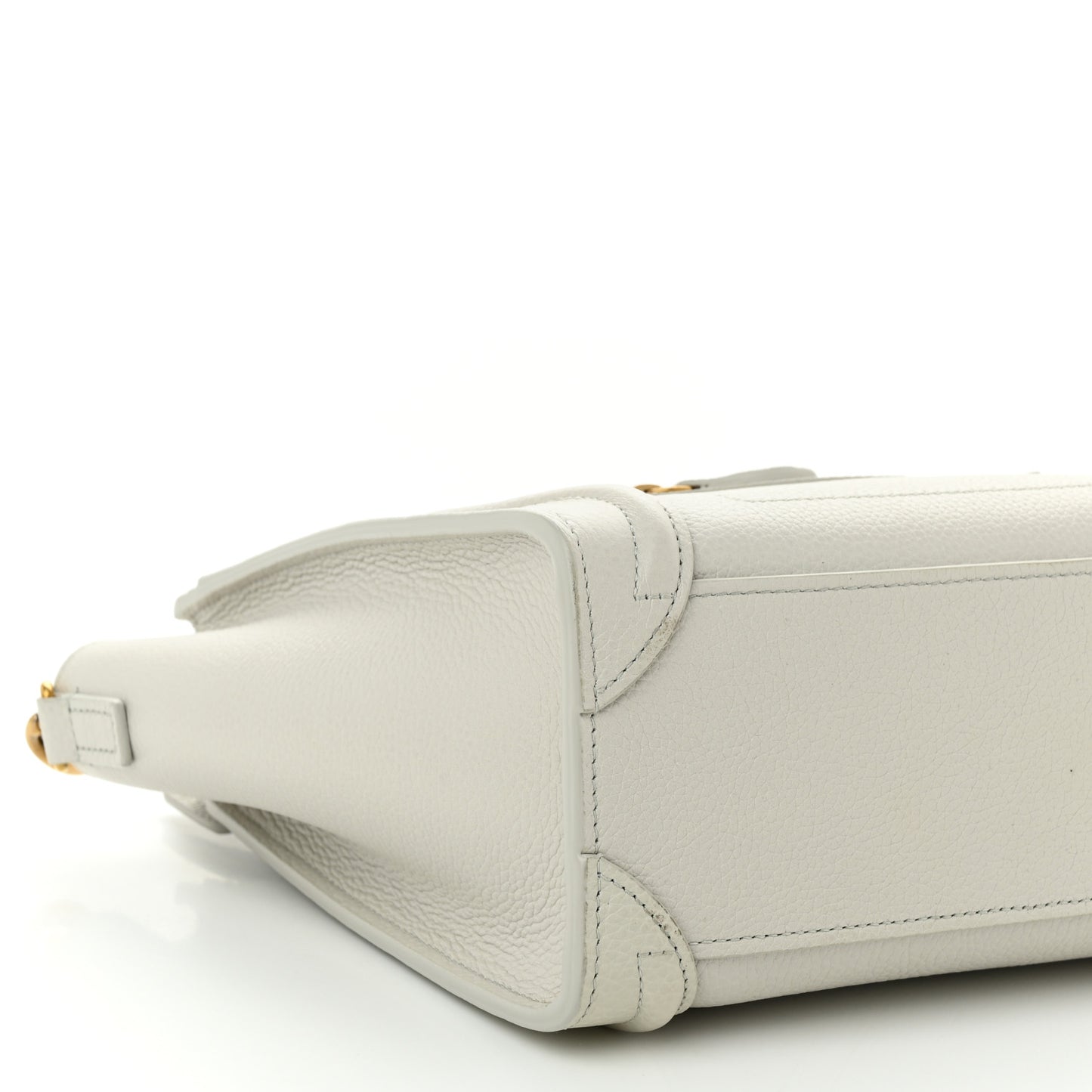 Drummed Calfskin Nano Luggage Chalk