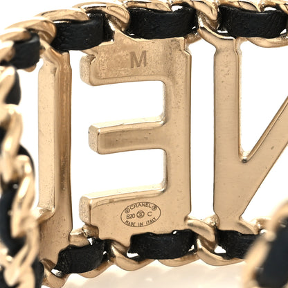 Chanel Lambskin Vintage Allure Cuff Bracelet M Black Gold 4 of 4