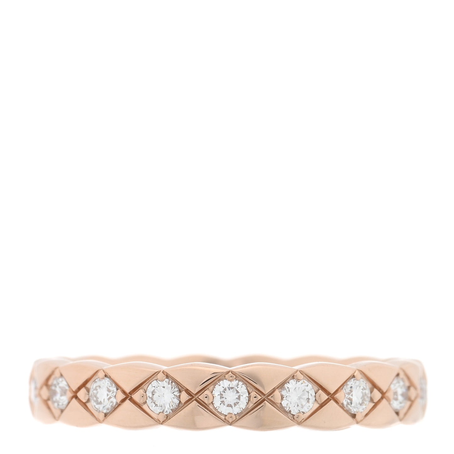 18K Beige Gold Diamond Mini Coco Crush Ring 51 5.75