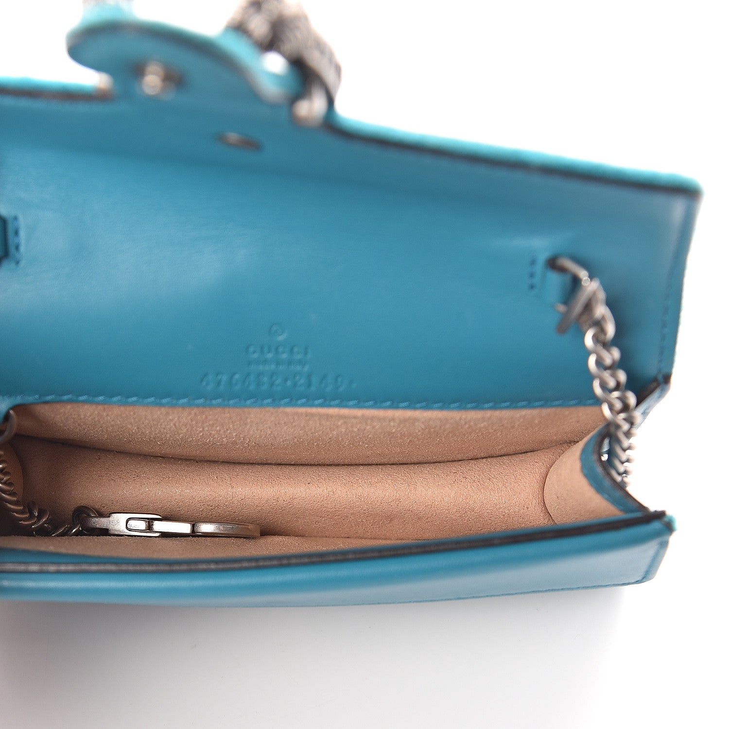Gucci Velvet Super Mini Dionysus Shoulder Bag Pavone Cyan 4 of 8