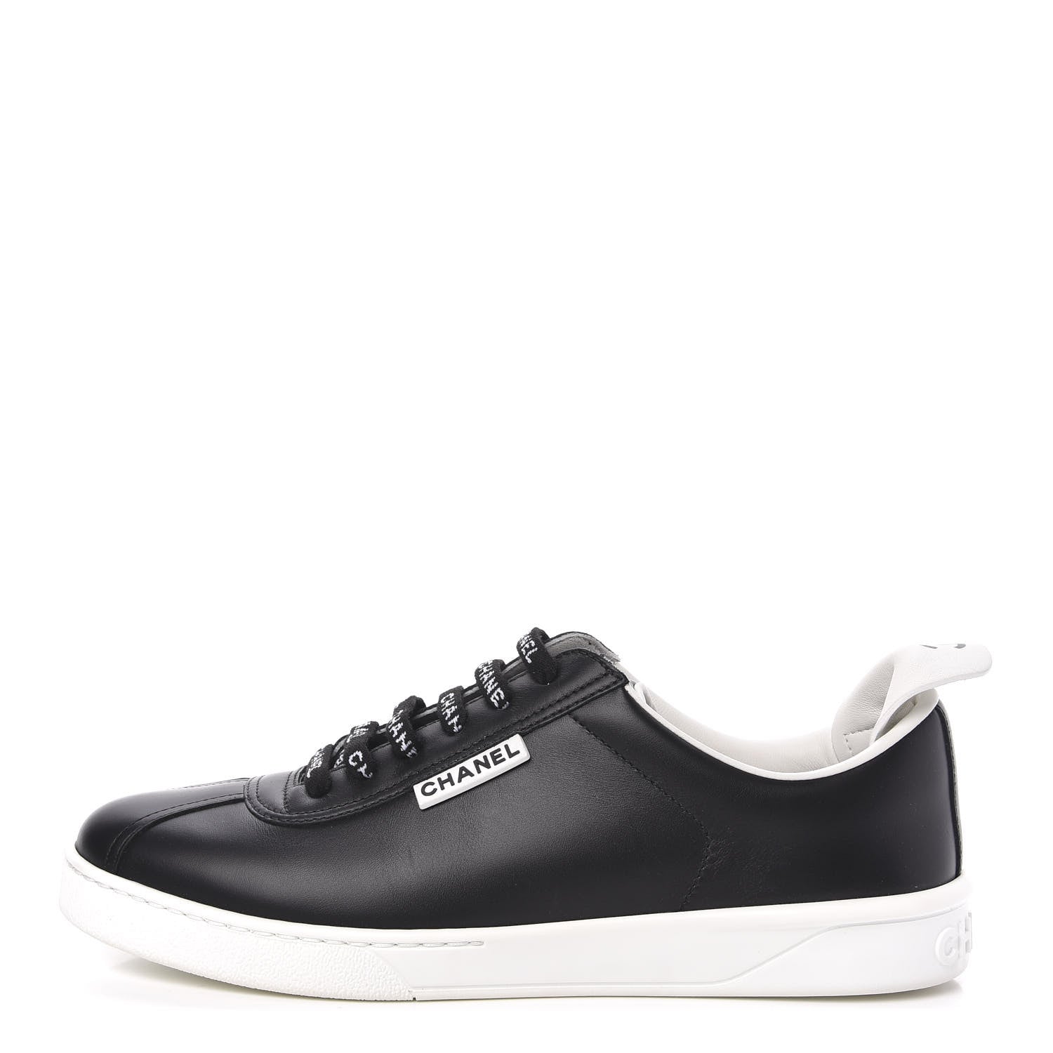 Chanel Calfskin CC Womens Sneakers 38 Black 1 of 9