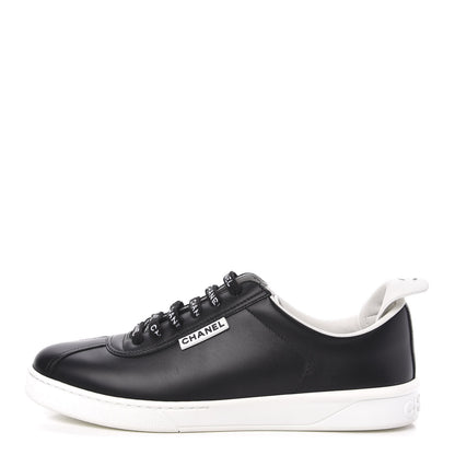 Chanel Calfskin CC Womens Sneakers 38 Black 1 of 9