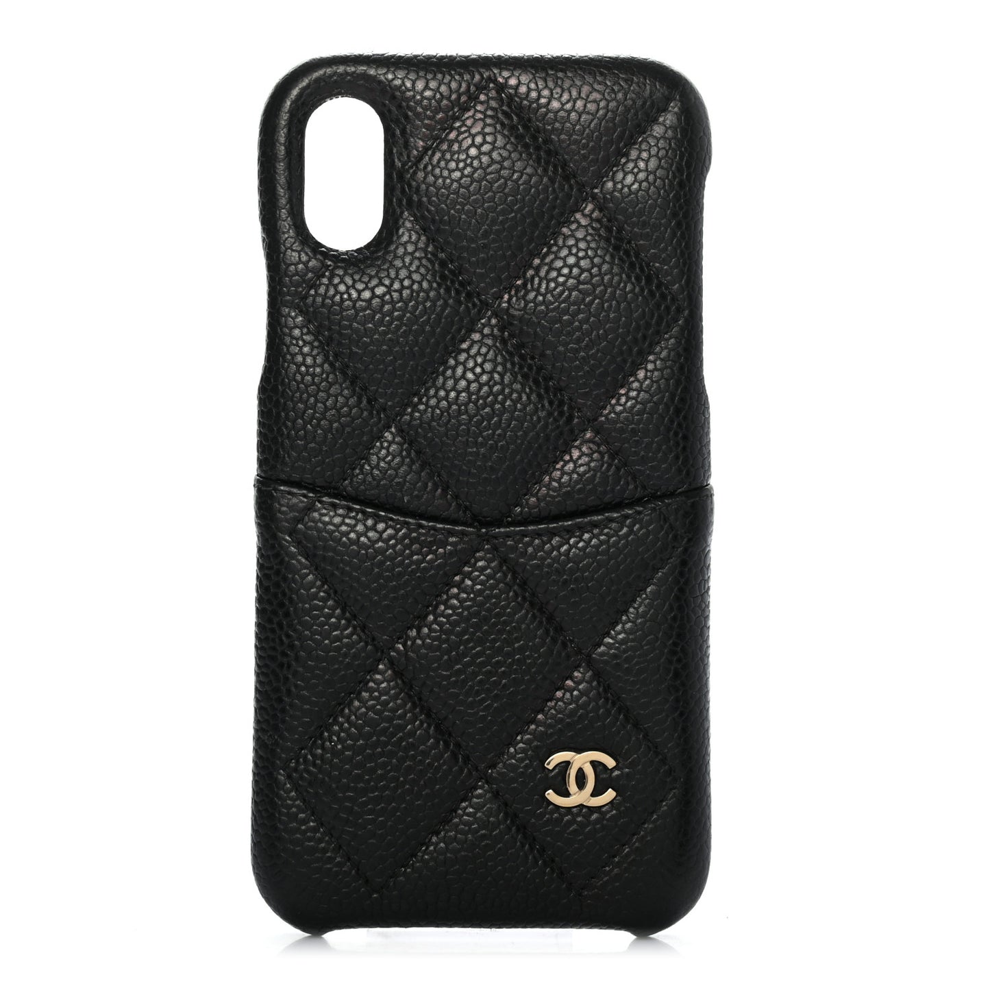 Caviar Quilted iPhone X Coco Tech Case Black