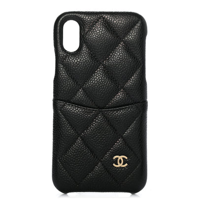 Chanel Caviar Quilted iPhone X Coco Tech Case Black 1 of 8