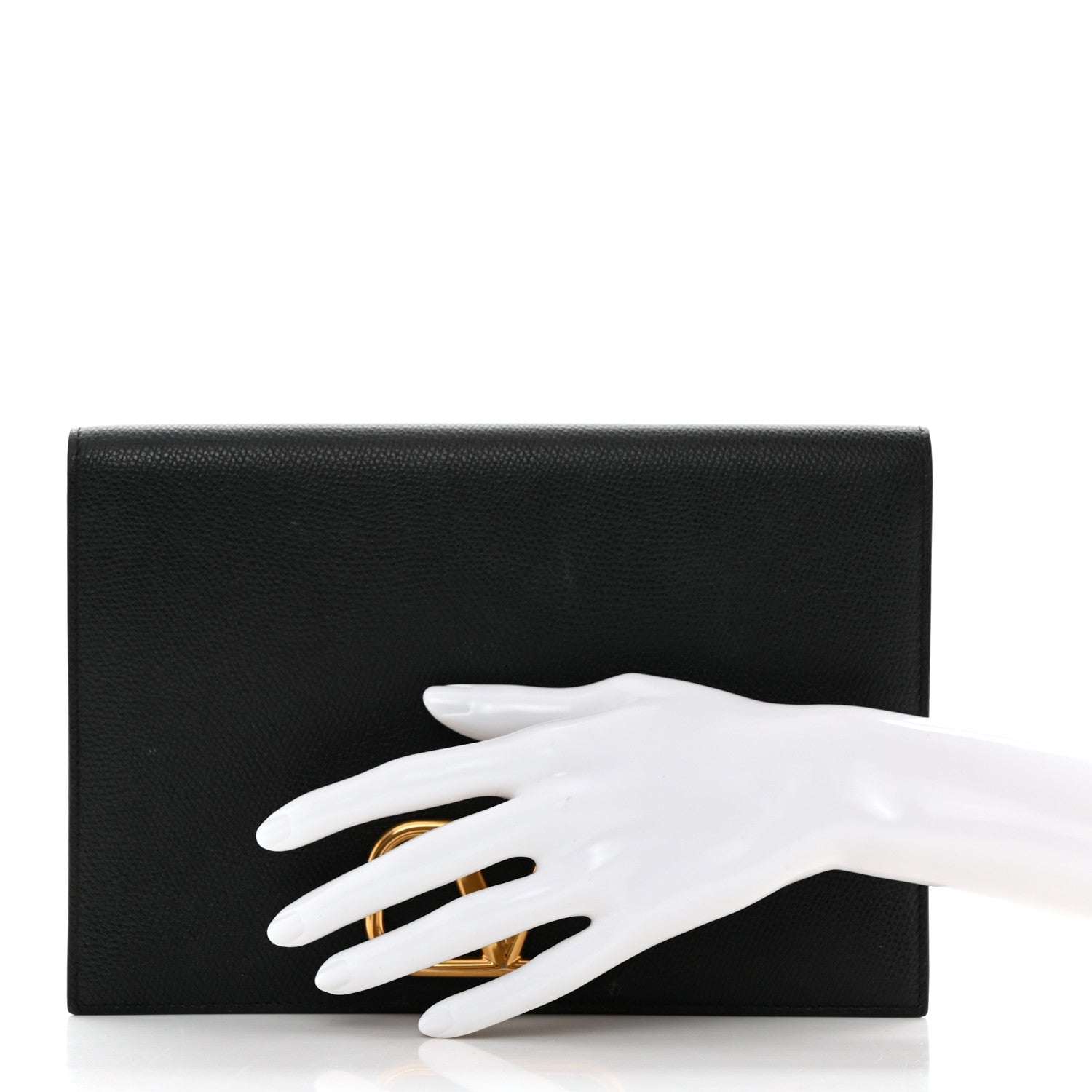 Valentino Garavani Grainy Calfskin Vlogo Signature Pouch Black 2 of 6